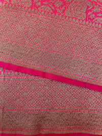 Thumbnail for Banarasi Katan Silk Saree | Magenta or Rani Pink | Antique Zari | Handwoven | Silk Mark | Ships from California