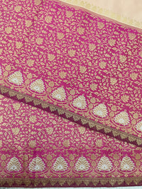 Thumbnail for Banarasi Katan Pure Tissue Silk Saree | Skirt Border | Pastel Pink Body | Handwoven | Silk Mark Certified | Ships from California