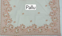 Thumbnail for Handmade Premium Organza Saree | Light Pink & Light Peach Mix| Hand Embroidery | Ships from California