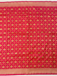 Thumbnail for Banarasi Katan Silk Patola Saree | Rani Pink |  Gold Zari | Handwoven |  Silk Mark Certified | Ships from California