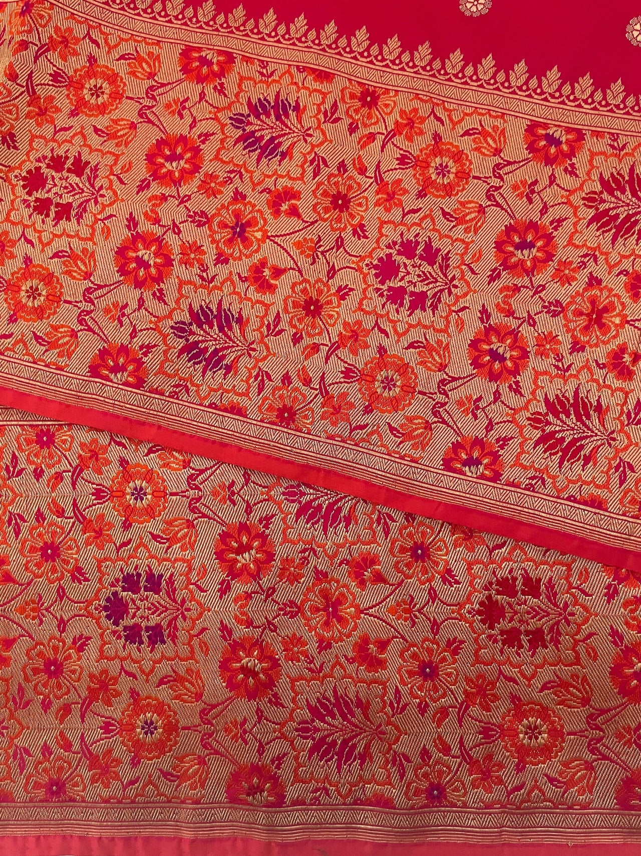 Banarasi Katan Silk Meenakari Saree | Pink | Gold Zari & Thread Work | Handwoven | Silk Mark | Ships from California